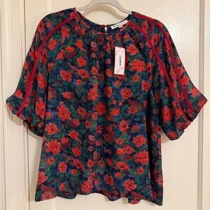 Floral Red Women's Top
